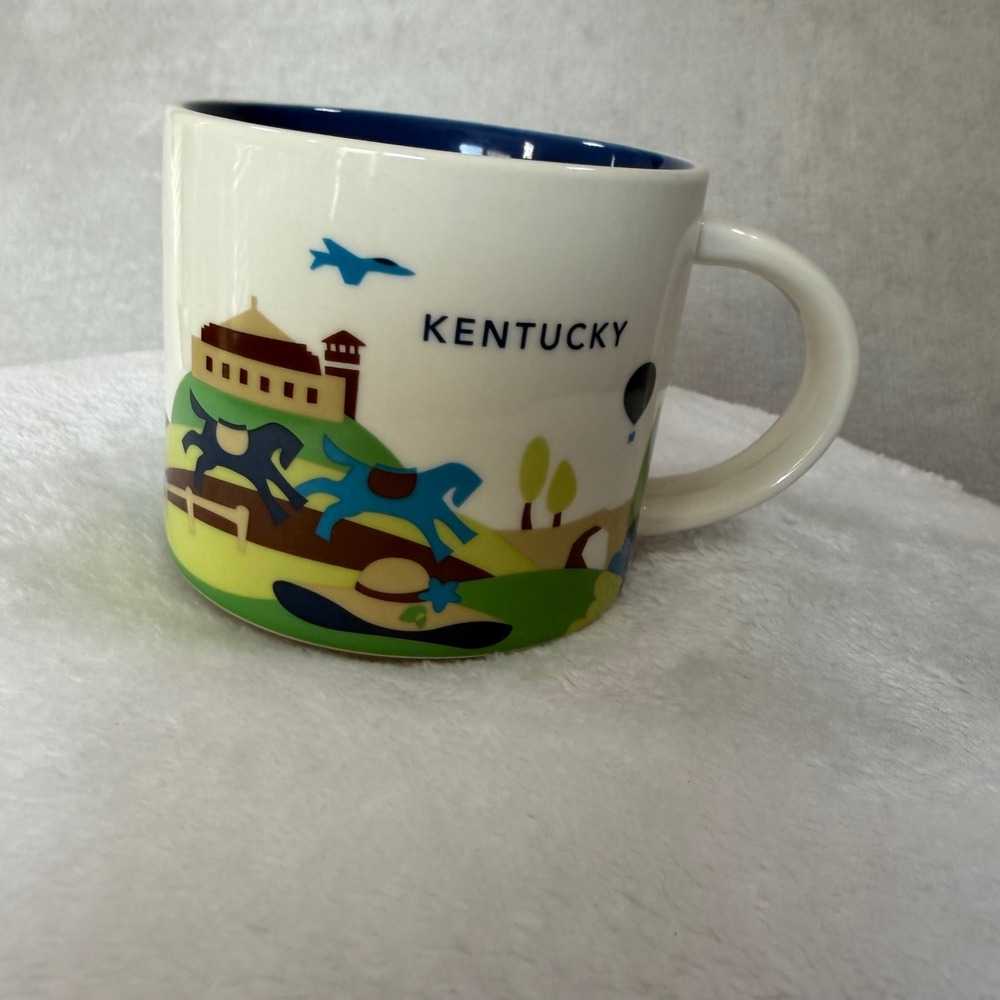 Starbucks You Are Here Collection Kentucky‎ Coffee Mug Blue Interior